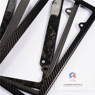 Disco di licenza in fibra di carbonio su misura Cornice Bianco Nero Twill lucido lusso su misura 32*16
