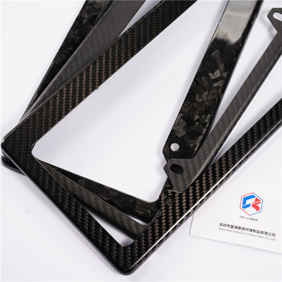 Disco di licenza in fibra di carbonio su misura Cornice Bianco Nero Twill lucido lusso su misura 32*16