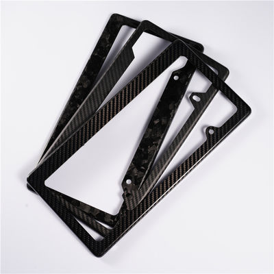 Disco di licenza in fibra di carbonio su misura Cornice Bianco Nero Twill lucido lusso su misura 32*16