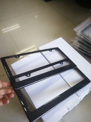 Disco di licenza in fibra di carbonio su misura Cornice Bianco Nero Twill lucido lusso su misura 32*16